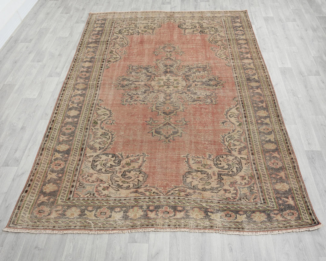 Multicolor Turkish Oushak Rug 6' 5" x 9' Hand-Knotted | No. VR10227