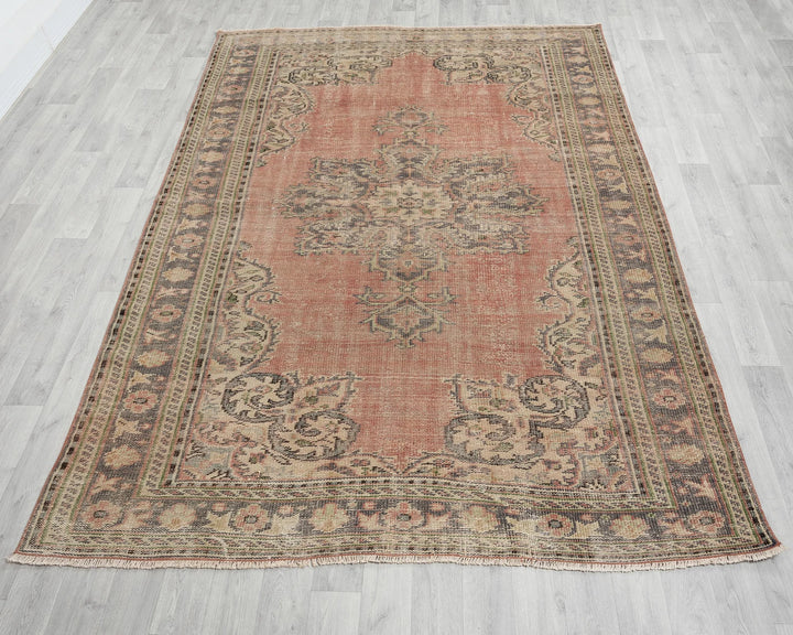 Multicolor Turkish Oushak Rug 6' 5" x 9' Hand-Knotted | No. VR10227