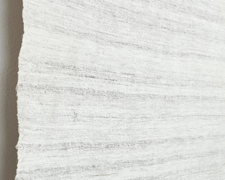 White Turkish Kilim Rug 6' 9" x 8' 7" Flat-Weave | No. VR10327