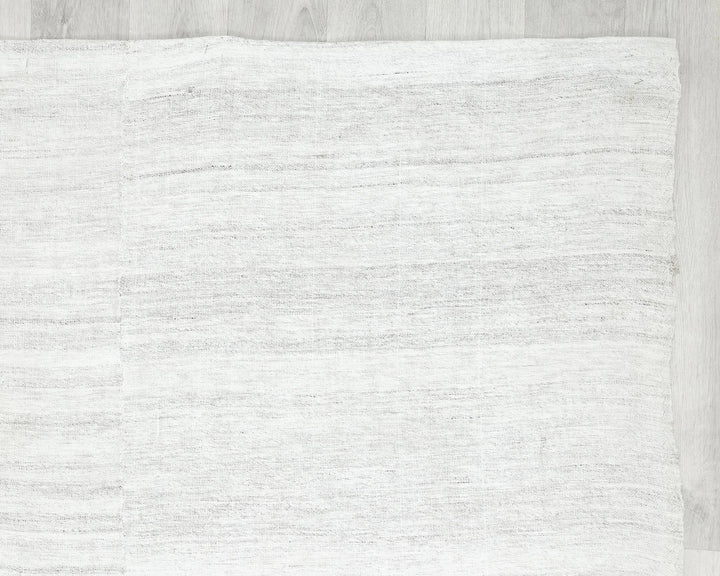 White Turkish Kilim Rug 6' 9" x 8' 7" Flat-Weave | No. VR10327