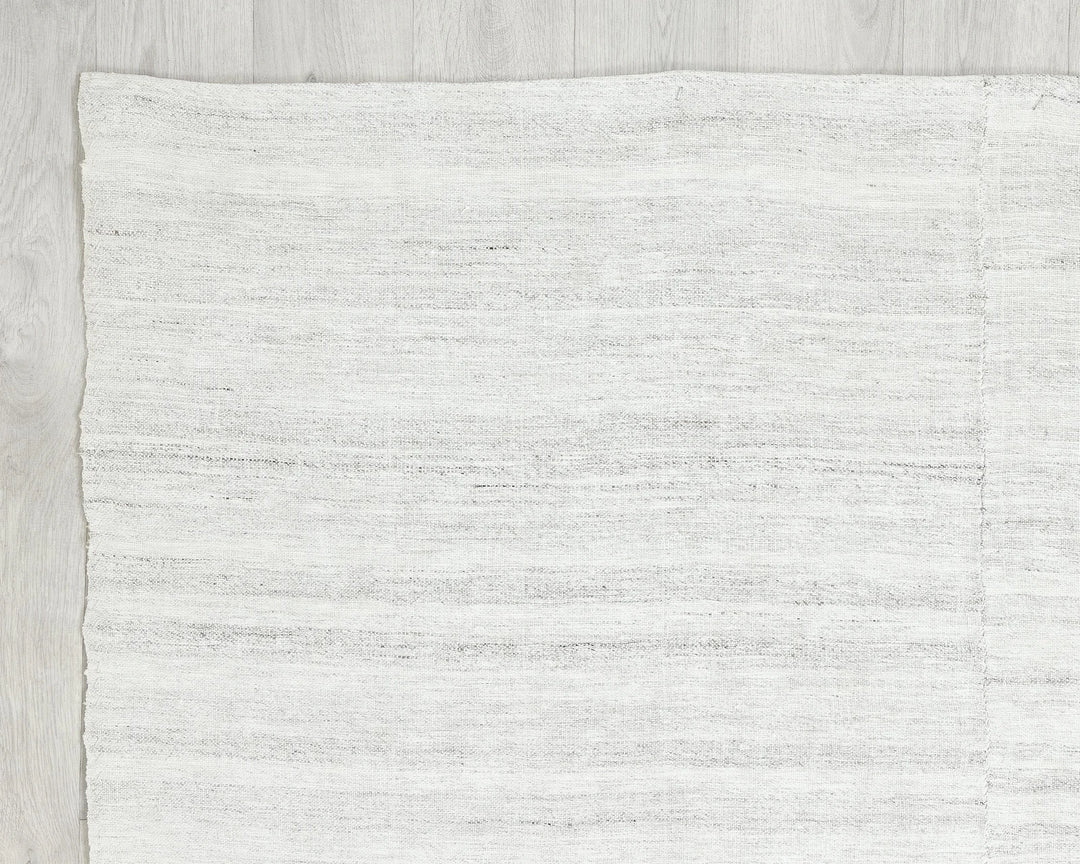 White Turkish Kilim Rug 6' 9" x 8' 7" Flat-Weave | No. VR10327
