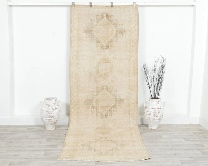 Multicolor Turkish Oushak Rug 3'10" x 10'1" Hand-Knotted | No. VR10376