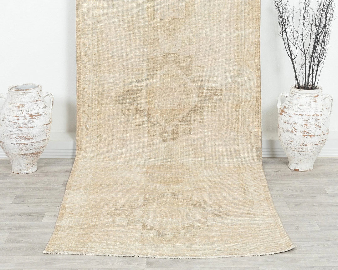 Multicolor Turkish Oushak Rug 3'10" x 10'1" Hand-Knotted | No. VR10376