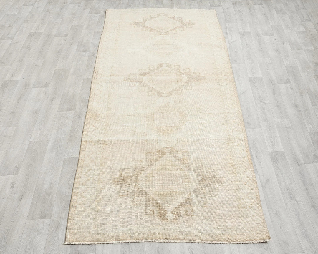 Multicolor Turkish Oushak Rug 3'10" x 10'1" Hand-Knotted | No. VR10376
