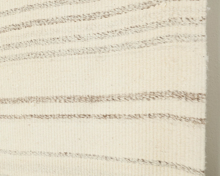 Beige Turkish Kilim Rug 9' 6" x 12' 10" Flat-Weave close-up