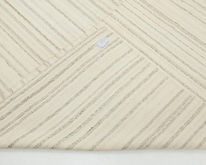 Beige Turkish Kilim Rug 9' 6" x 12' 10" Flat-Weave field