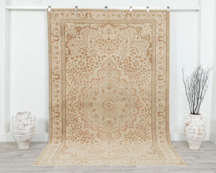 Multicolor Turkish Oushak Rug 6' 2" x 9' 6" Hand-Knotted | No. VR10464
