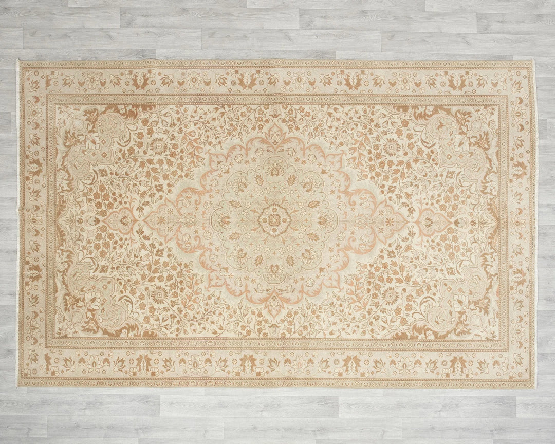 Multicolor Turkish Oushak Rug 6' 2" x 9' 6" Hand-Knotted | No. VR10464