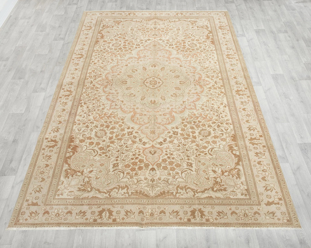 Multicolor Turkish Oushak Rug 6' 2" x 9' 6" Hand-Knotted | No. VR10464