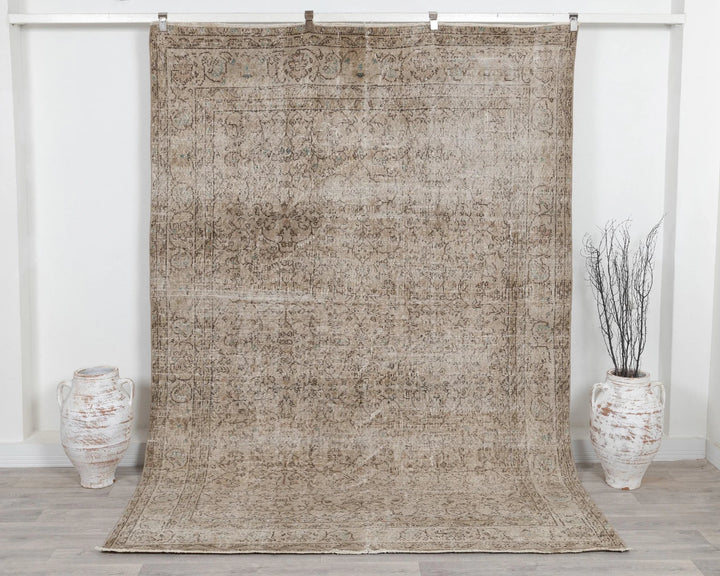 Multicolor Turkish Oushak Rug 6'6" x 9'2" Hand-Knotted | No. VR10535