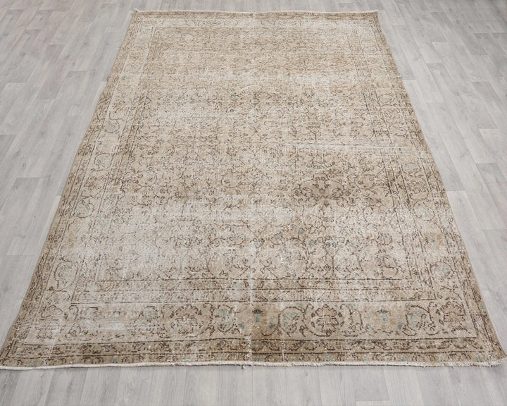 Multicolor Turkish Oushak Rug 6'6" x 9'2" Hand-Knotted | No. VR10535