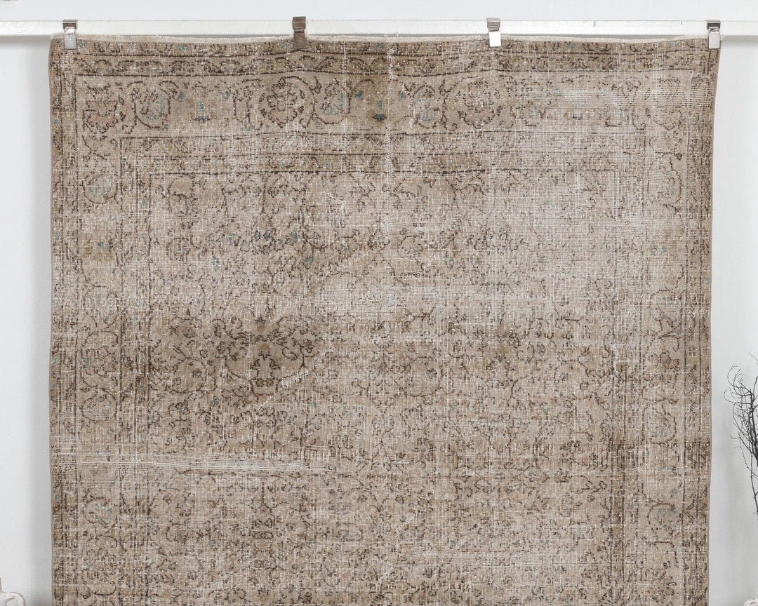 Multicolor Turkish Oushak Rug 6'6" x 9'2" Hand-Knotted | No. VR10535