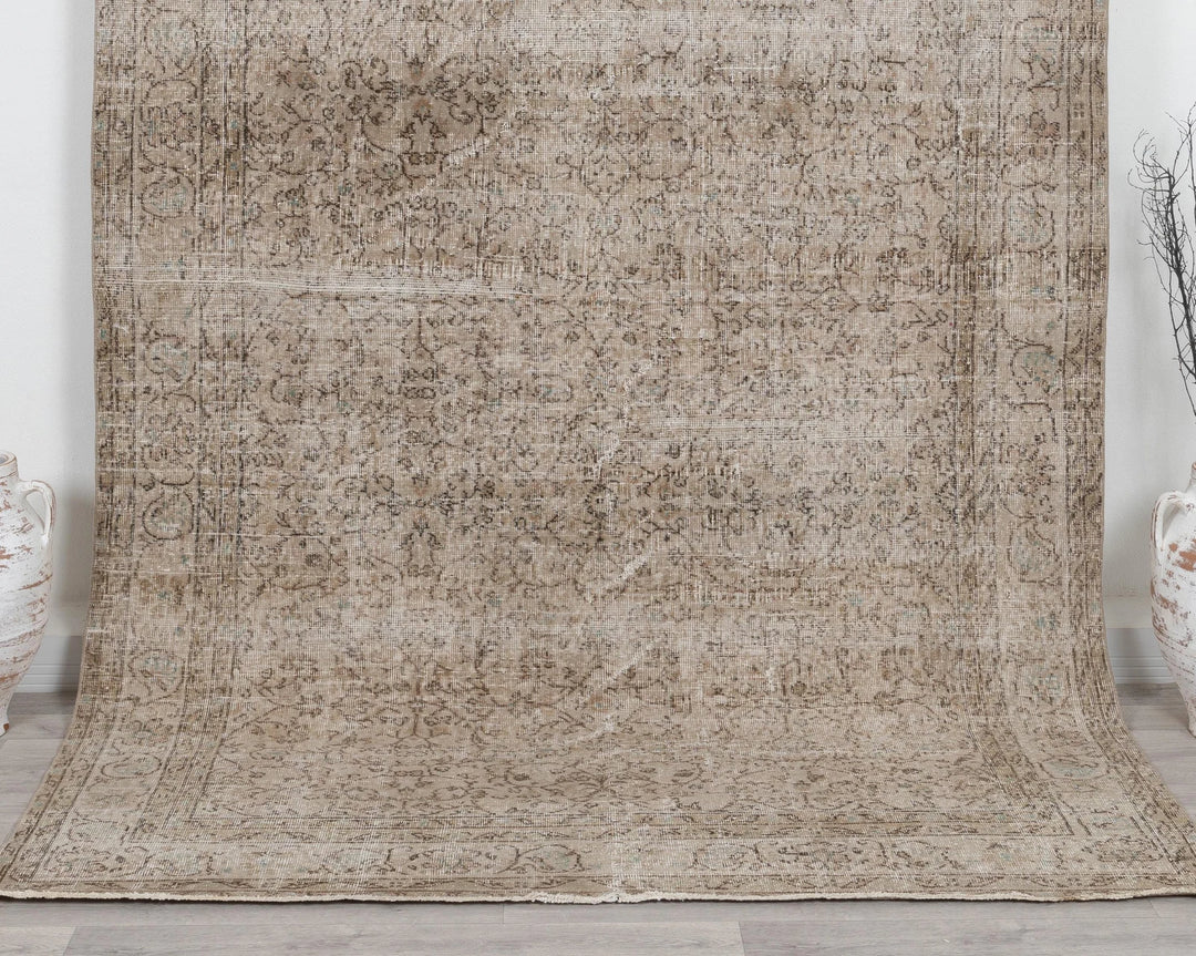 Multicolor Turkish Oushak Rug 6'6" x 9'2" Hand-Knotted | No. VR10535