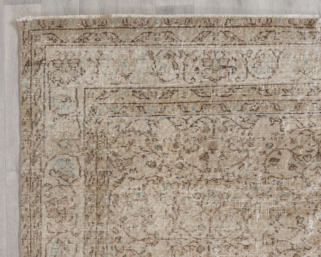 Multicolor Turkish Oushak Rug 6'6" x 9'2" Hand-Knotted | No. VR10535