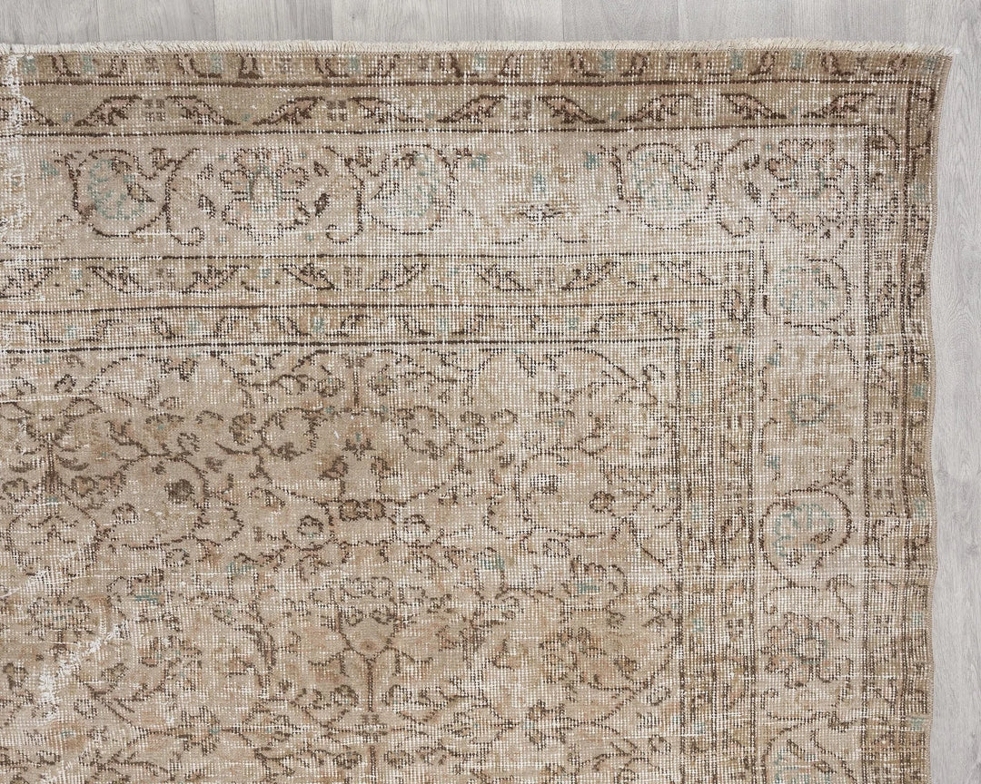 Multicolor Turkish Oushak Rug 6'6" x 9'2" Hand-Knotted | No. VR10535