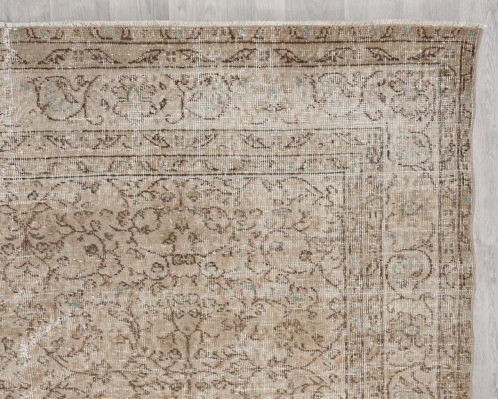 Multicolor Turkish Oushak Rug 6'6" x 9'2" Hand-Knotted | No. VR10535
