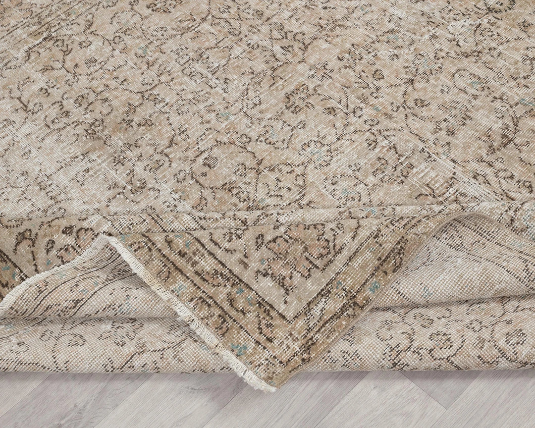 Multicolor Turkish Oushak Rug 6'6" x 9'2" Hand-Knotted | No. VR10535