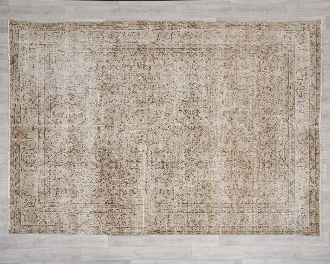 Multicolor Turkish Oushak Rug 6'6" x 9'2" Hand-Knotted | No. VR10535