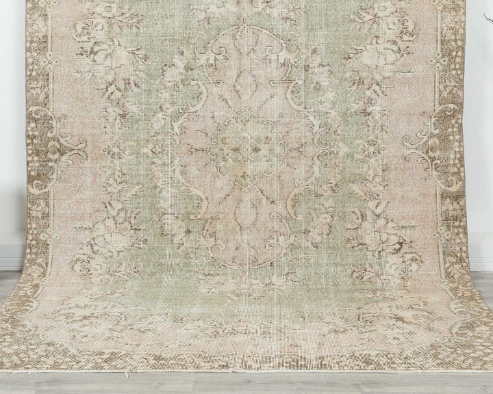Multicolor Turkish Oushak Rug 6'2" x 9'6" Hand-Knotted | No. VR10721