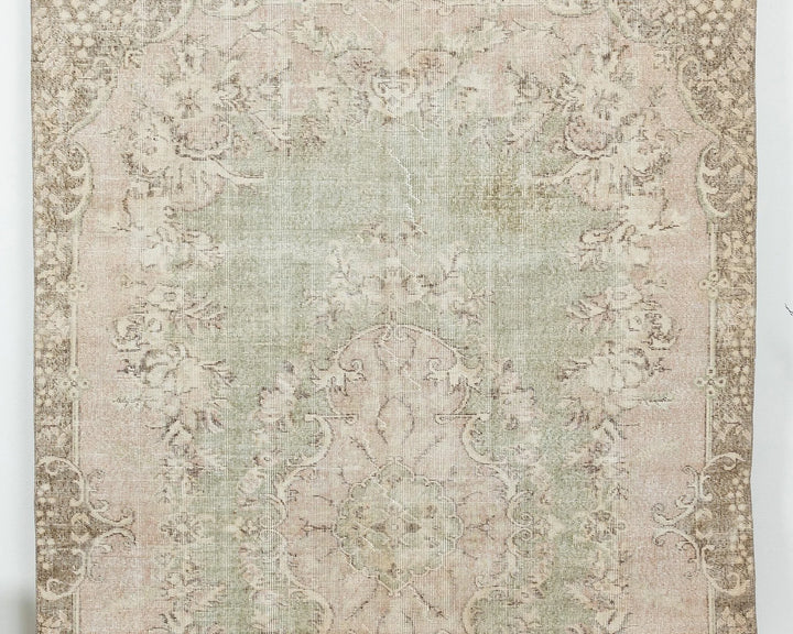 Multicolor Turkish Oushak Rug 6'2" x 9'6" Hand-Knotted | No. VR10721