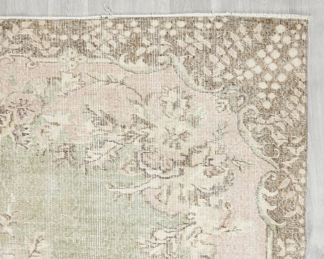 Multicolor Turkish Oushak Rug 6'2" x 9'6" Hand-Knotted | No. VR10721