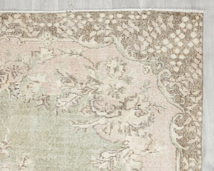 Multicolor Turkish Oushak Rug 6'2" x 9'6" Hand-Knotted | No. VR10721