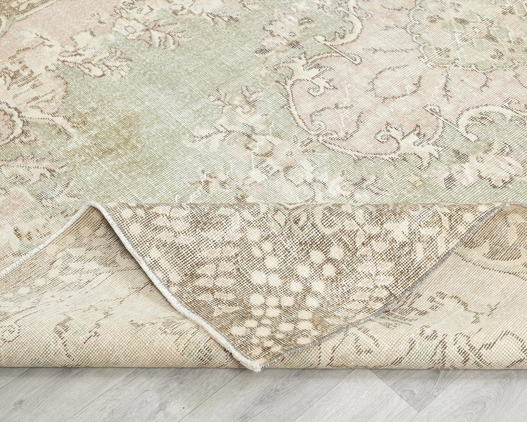 Multicolor Turkish Oushak Rug 6'2" x 9'6" Hand-Knotted | No. VR10721