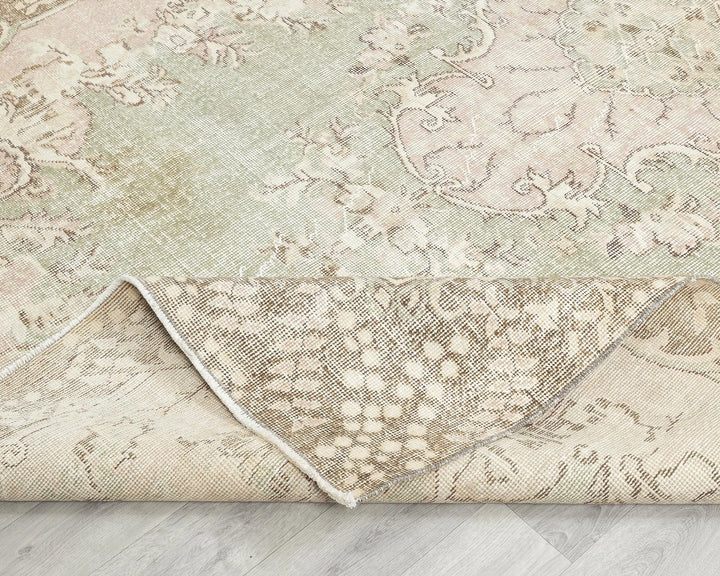 Multicolor Turkish Oushak Rug 6'2" x 9'6" Hand-Knotted | No. VR10721