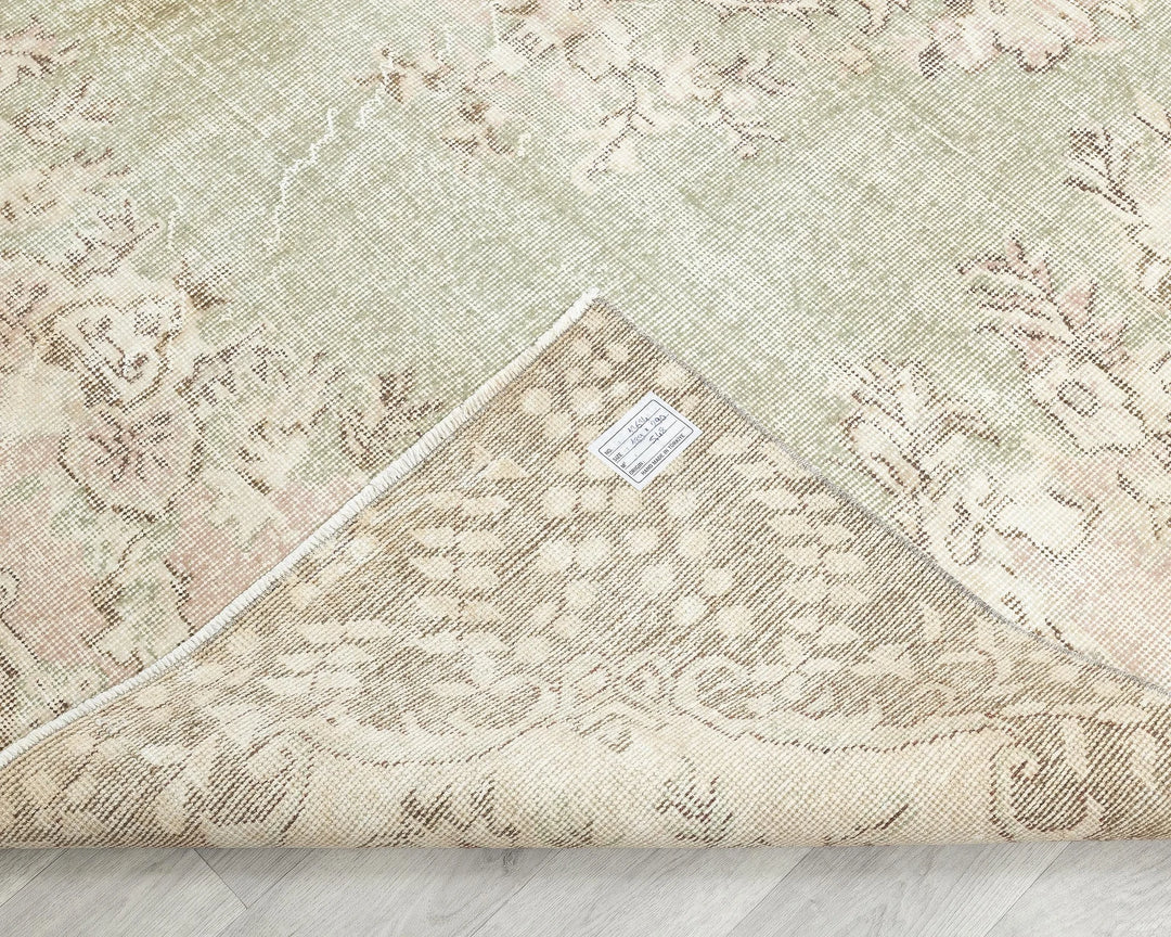 Multicolor Turkish Oushak Rug 6'2" x 9'6" Hand-Knotted | No. VR10721
