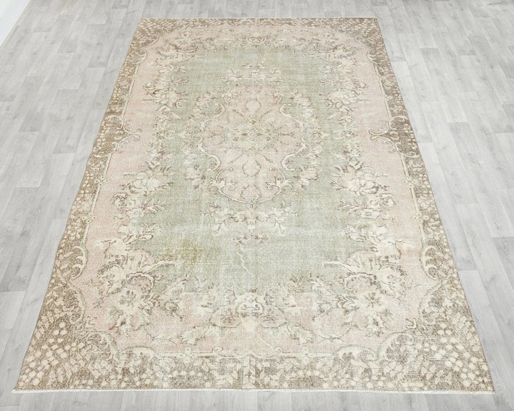 Multicolor Turkish Oushak Rug 6'2" x 9'6" Hand-Knotted | No. VR10721
