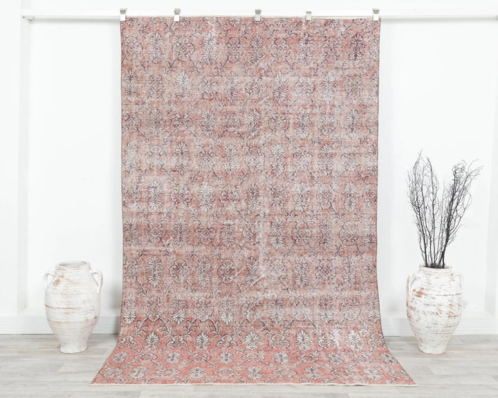 Red Turkish Oushak Rug 5' 4" x 8' 8" Hand-Knotted | No. VR10730