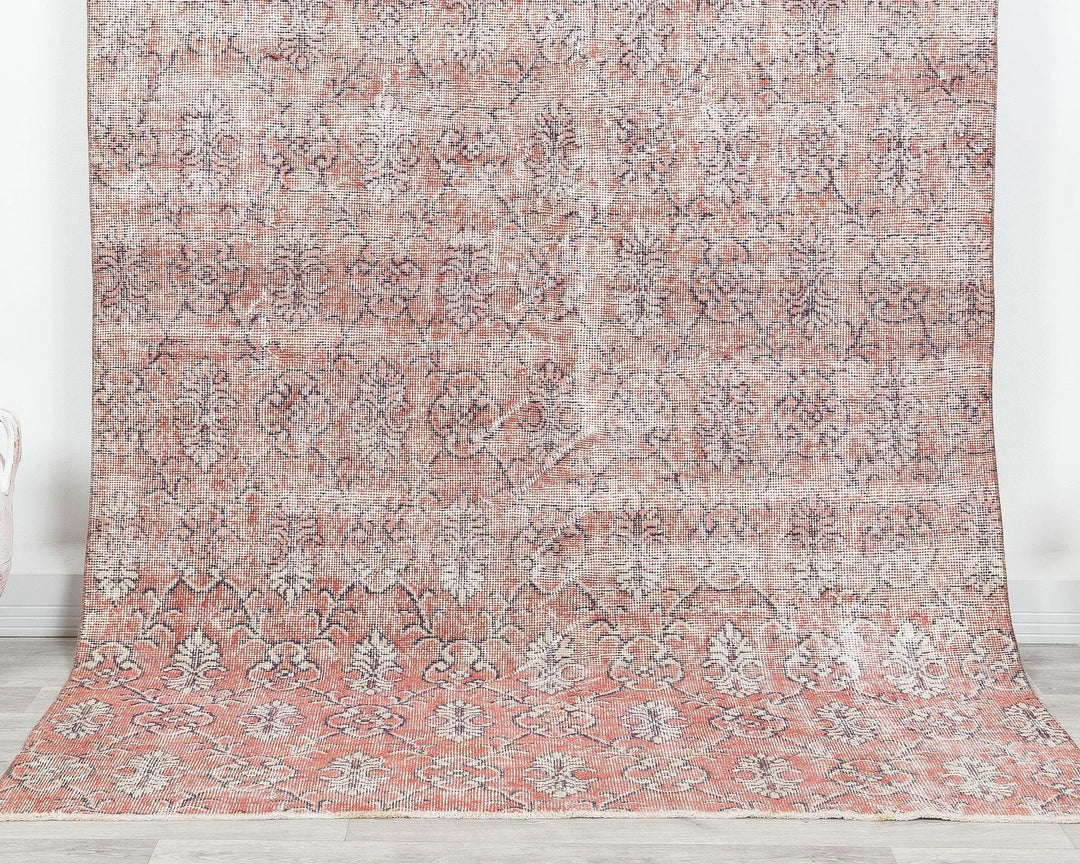 Red Turkish Oushak Rug 5' 4" x 8' 8" Hand-Knotted | No. VR10730