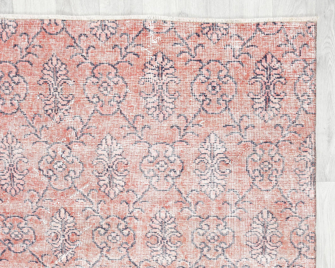 Red Turkish Oushak Rug 5' 4" x 8' 8" Hand-Knotted | No. VR10730