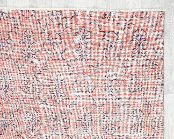 Red Turkish Oushak Rug 5' 4" x 8' 8" Hand-Knotted | No. VR10730
