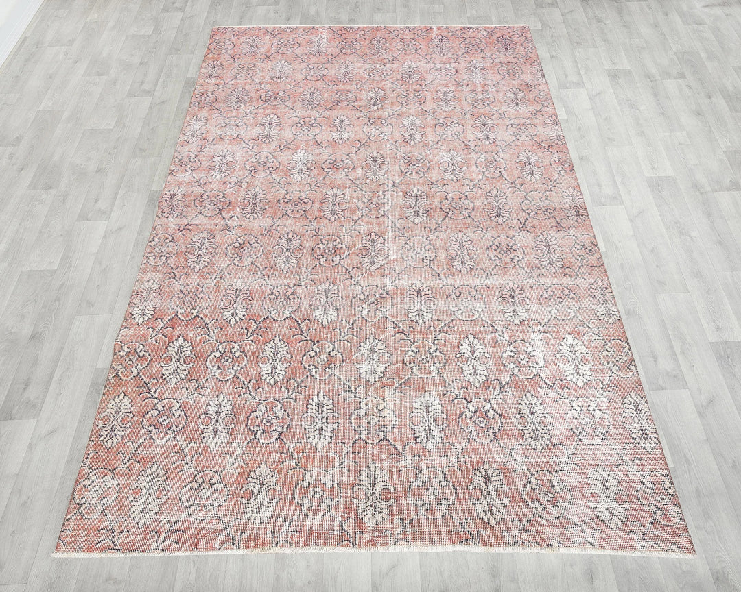 Red Turkish Oushak Rug 5' 4" x 8' 8" Hand-Knotted | No. VR10730