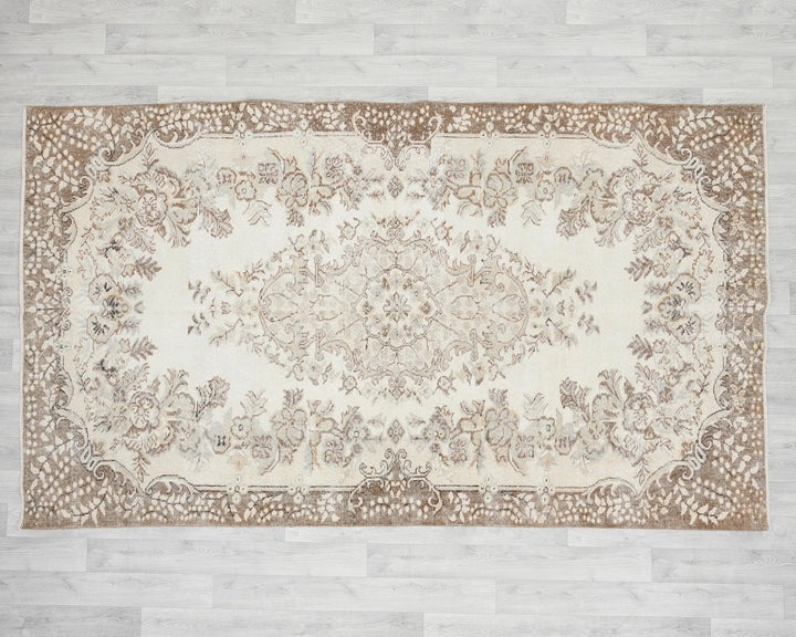 Multicolor Turkish Oushak Rug 5' 4" x 8' 10" Hand-Knotted view 9