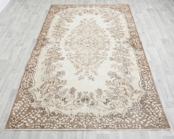 Multicolor Turkish Oushak Rug 5' 4" x 8' 10" Hand-Knotted reverse