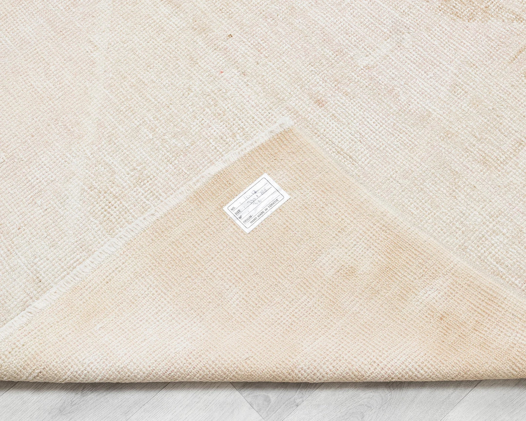 Beige Turkish Oushak Rug 11' x 3' 7" Hand-Knotted | No. VR10881