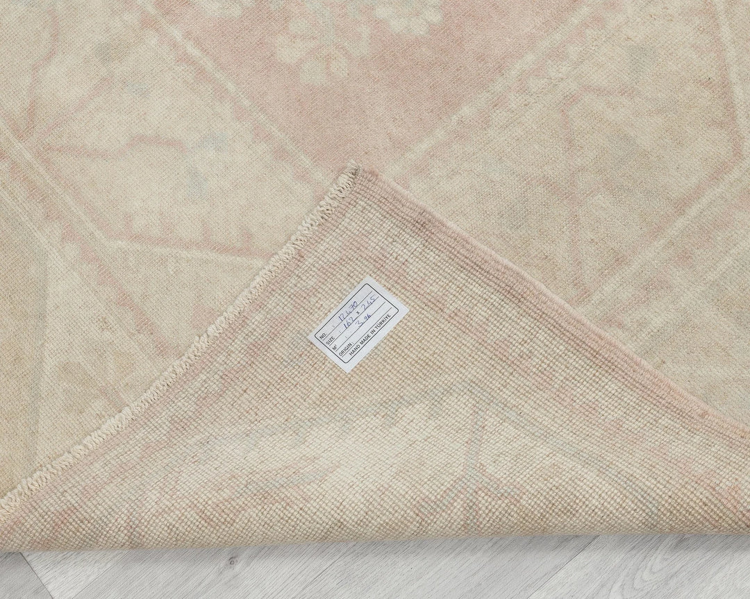 Beige Turkish Oushak Rug 5' 4" x 8' 1" Hand-Knotted | No. VR10921