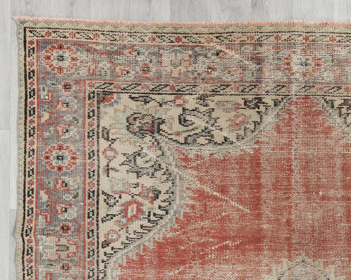 Multicolor Turkish Oushak Rug 6' x 9' 4" Hand-Knotted | No. VR11042