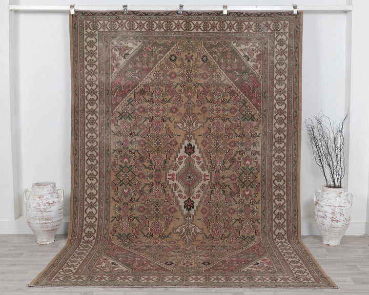 Multicolor Turkish Oushak Rug 6' 11" x 10' Hand-Knotted | No. VR11080