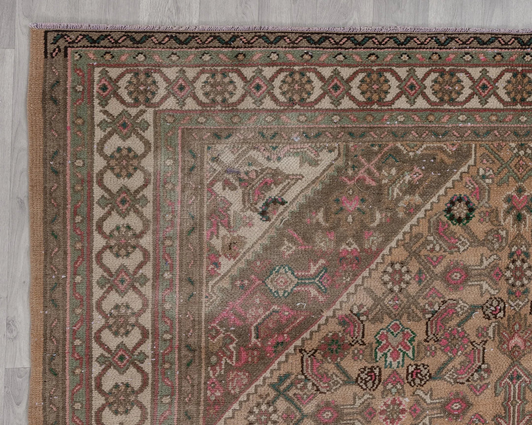 Multicolor Turkish Oushak Rug 6' 11" x 10' Hand-Knotted | No. VR11080