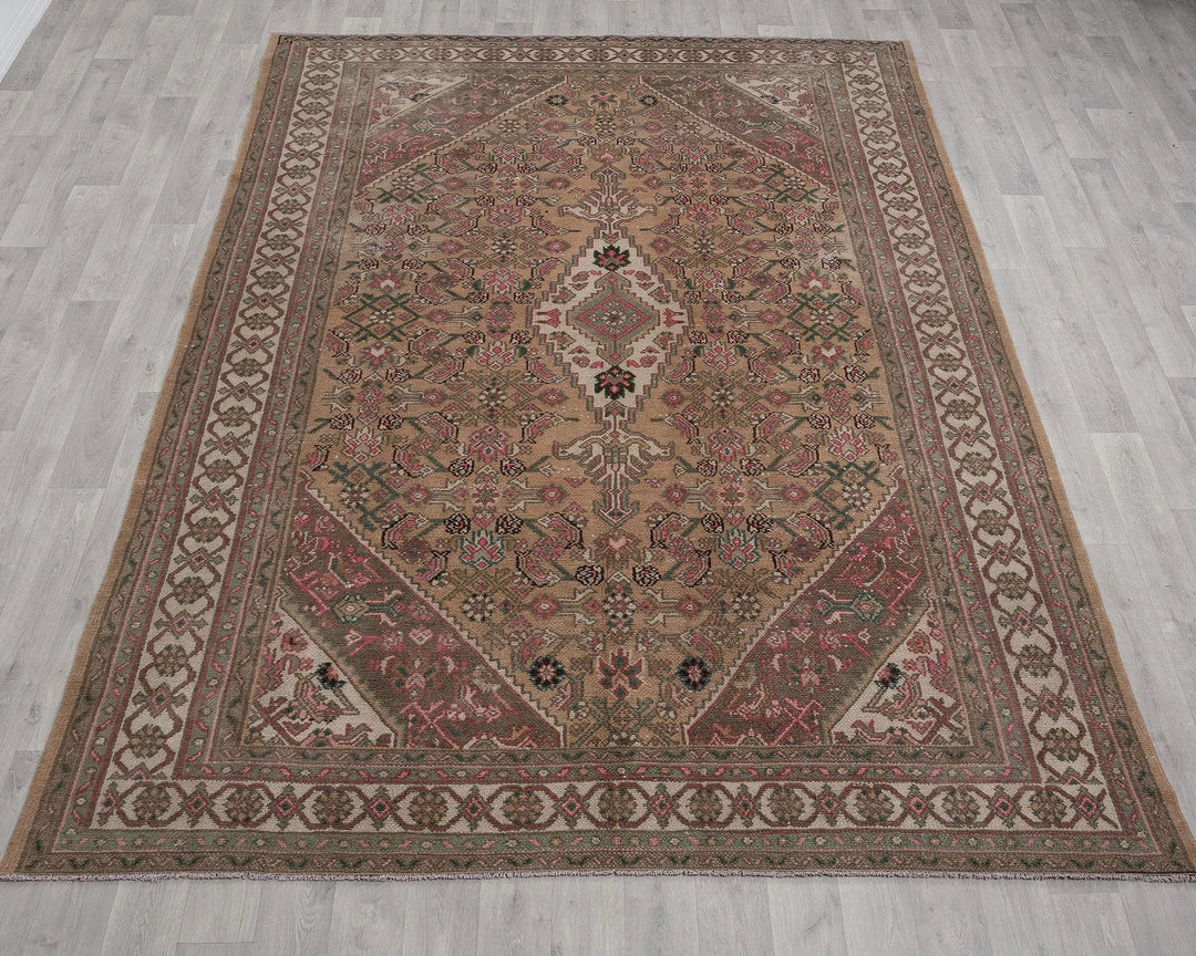 Multicolor Turkish Oushak Rug 6' 11" x 10' Hand-Knotted | No. VR11080