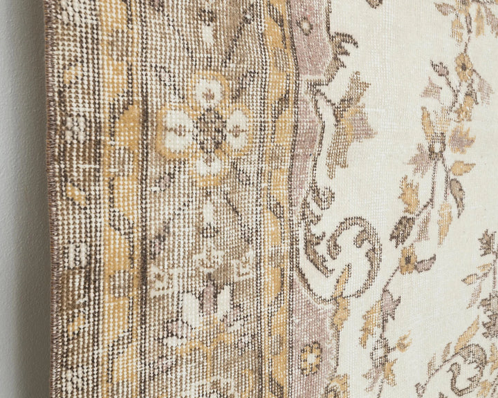 Beige Turkish Oushak Rug 9' 2" x 6' 1" Hand-Knotted | No. VR11106