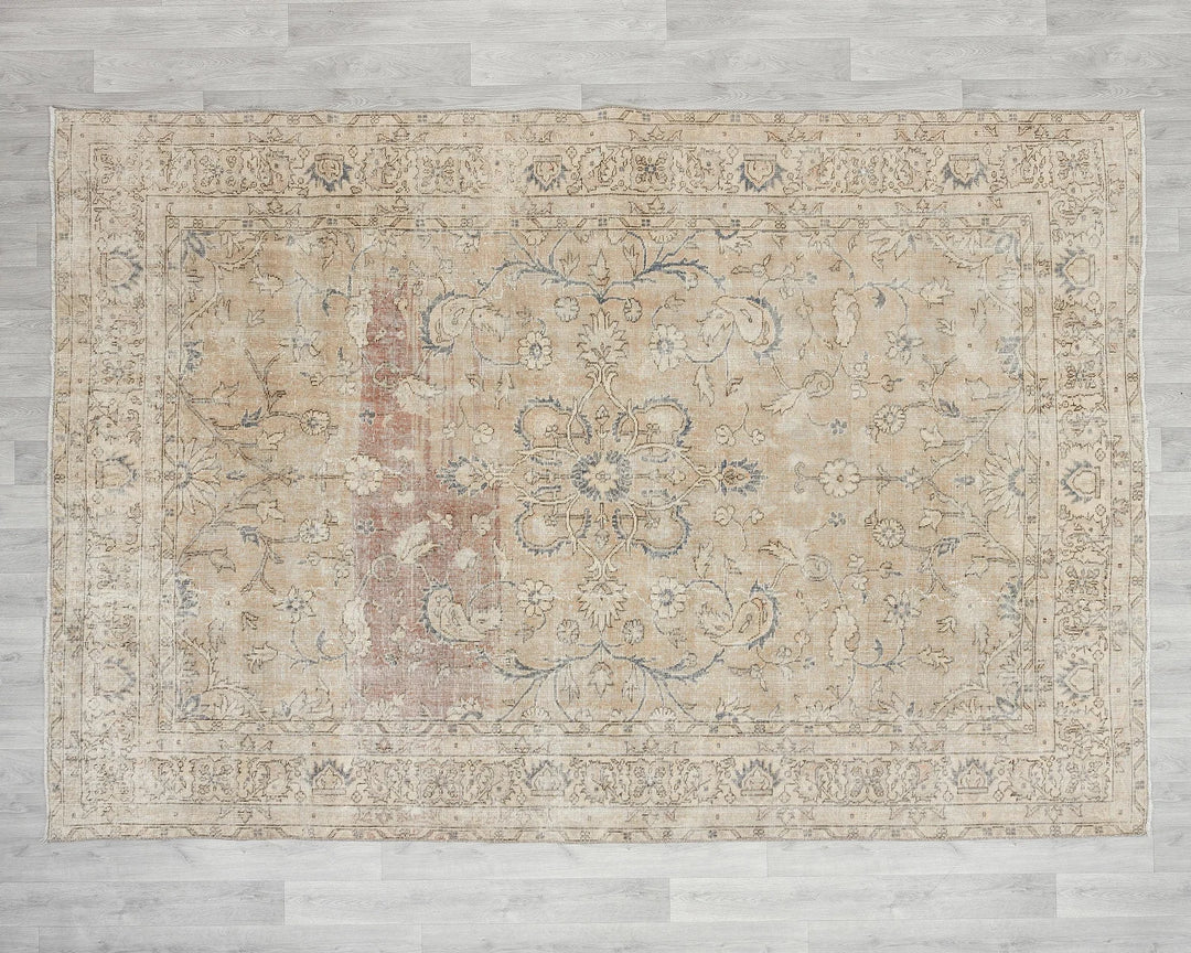 Multicolor Turkish Oushak Rug 6'10" x 9'5" Hand-Knotted | No. VR11119
