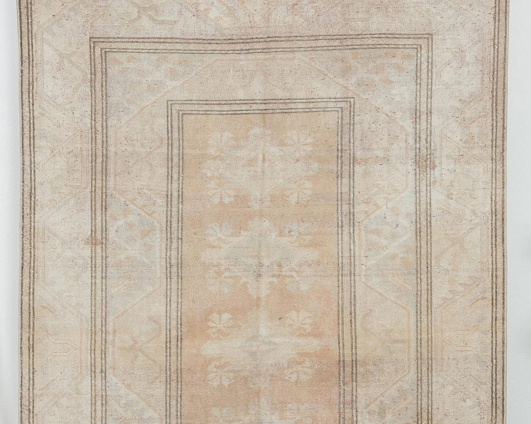Beige Turkish Oushak Rug 3' 7" x 6' 7" Hand-Knotted | No. VR11222