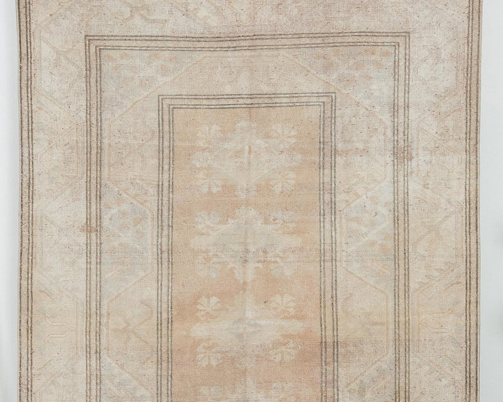 Beige Turkish Oushak Rug 3' 7" x 6' 7" Hand-Knotted | No. VR11222