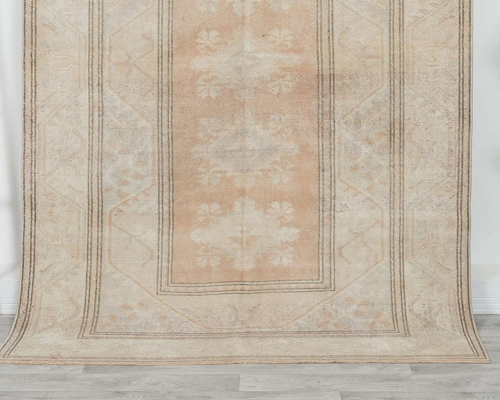 Beige Turkish Oushak Rug 3' 7" x 6' 7" Hand-Knotted | No. VR11222