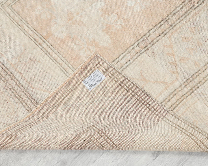 Beige Turkish Oushak Rug 3' 7" x 6' 7" Hand-Knotted | No. VR11222
