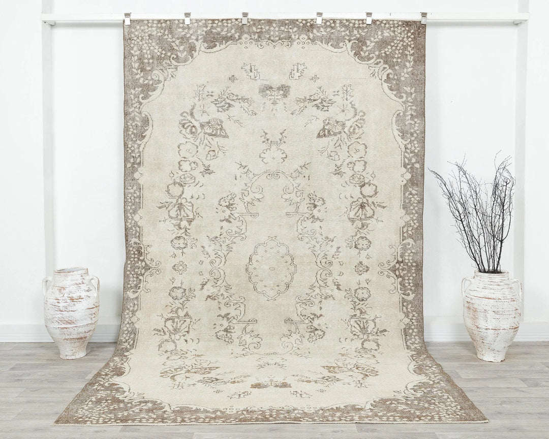 Multicolor Turkish Oushak Rug 6' 2" x 10' 1" Hand-Knotted | No. VR11553